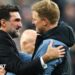 Yasir Al-Rumayyan hugs Eddie Howe