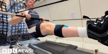 Olympic rower floats like astronaut to test future space gym