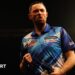 Luke Humphries celebrates following victory during night fifteen of the 2026 Premier League Darts at the Utilita Arena, Birmingham