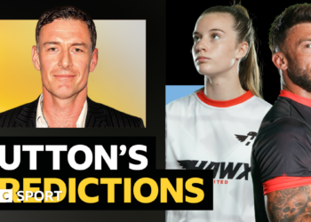 A picture of Chris Sutton with wording next to it that says BBC Sport columnist Chris Sutton