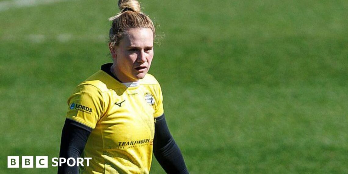 Trailfinders' Meg Jones during the Premiership Women's Rugby match between Exeter Chiefs and Ealing Trailfinders