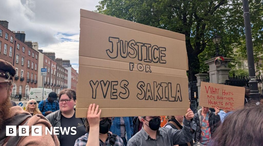 Protesters gather outside Ireland's parliament over Yves Sakila's 'disturbing' death