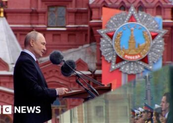 Putin denounces Nato at scaled back Victory Day parade