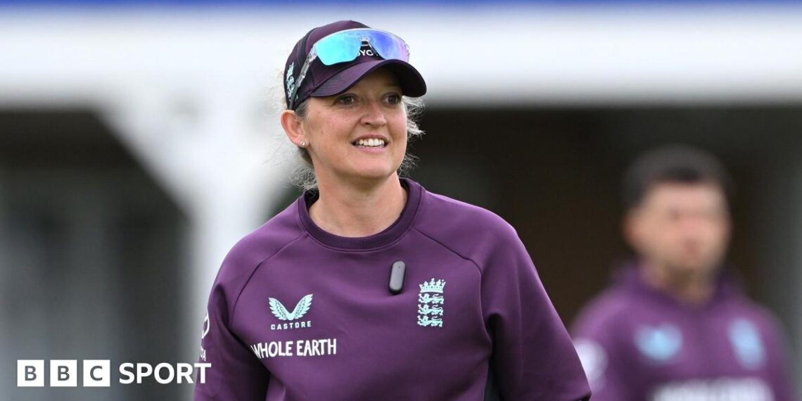 Sarah Taylor smiles during practice