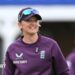Sarah Taylor smiles during practice