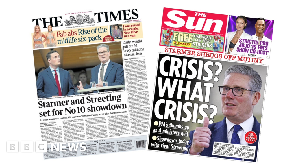 'Starmer and Streeting set for showdown' and 'Crisis? What crisis?'