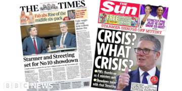 'Starmer and Streeting set for showdown' and 'Crisis? What crisis?'