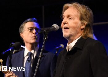 Stephen Colbert joined by Sir Paul McCartney for The Late Show finale