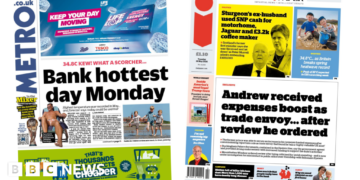 The Papers:  'Bank hottest day Monday' and 'Sturgeon's ex-husband used SNP cash'