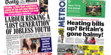 The Papers:  'Labour risking 'lost generation' and 'Britain's gone balmy!'