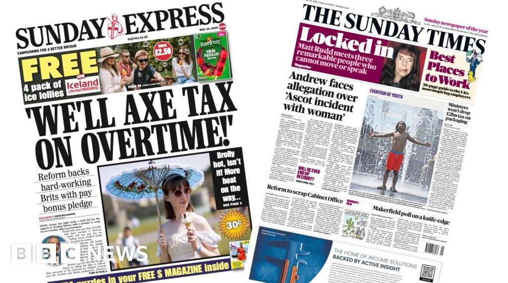 The Papers: 'We'll axe tax on overtime' and 'Brolly hot, isn't it'