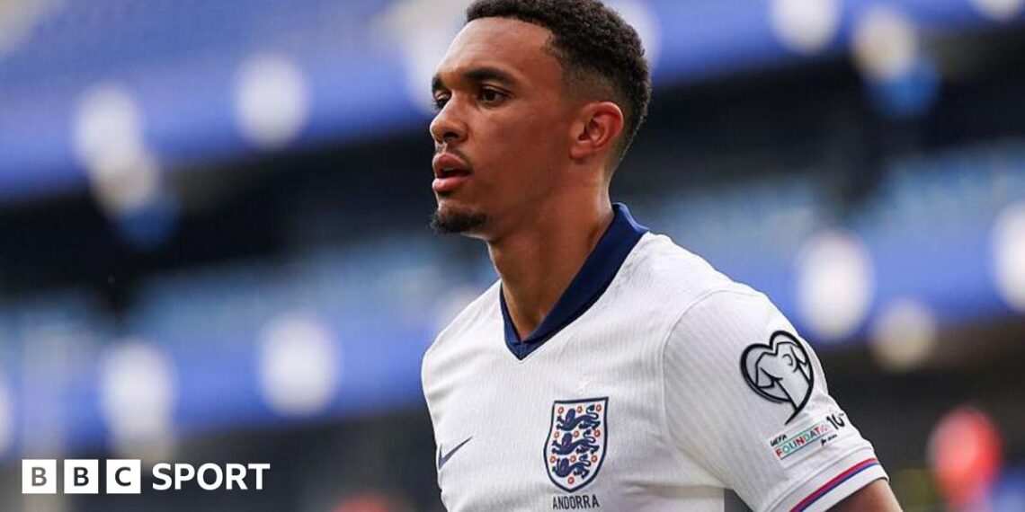 Trent Alexander-Arnold in action for England against Andorra in a 2026 World Cup qualifier