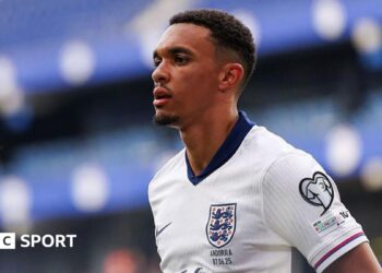 Trent Alexander-Arnold in action for England against Andorra in a 2026 World Cup qualifier
