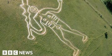 UK's rudest chalk figure gets a glow-up to stop it fading in the rain