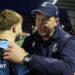 Corniel van Zyl congratulates Jacob Beetham after Cardiff win at the Arms Park