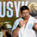 A face-off between Rico Verhoeven and Oleksandr Usyk in front of the Great Pyramid of Giza