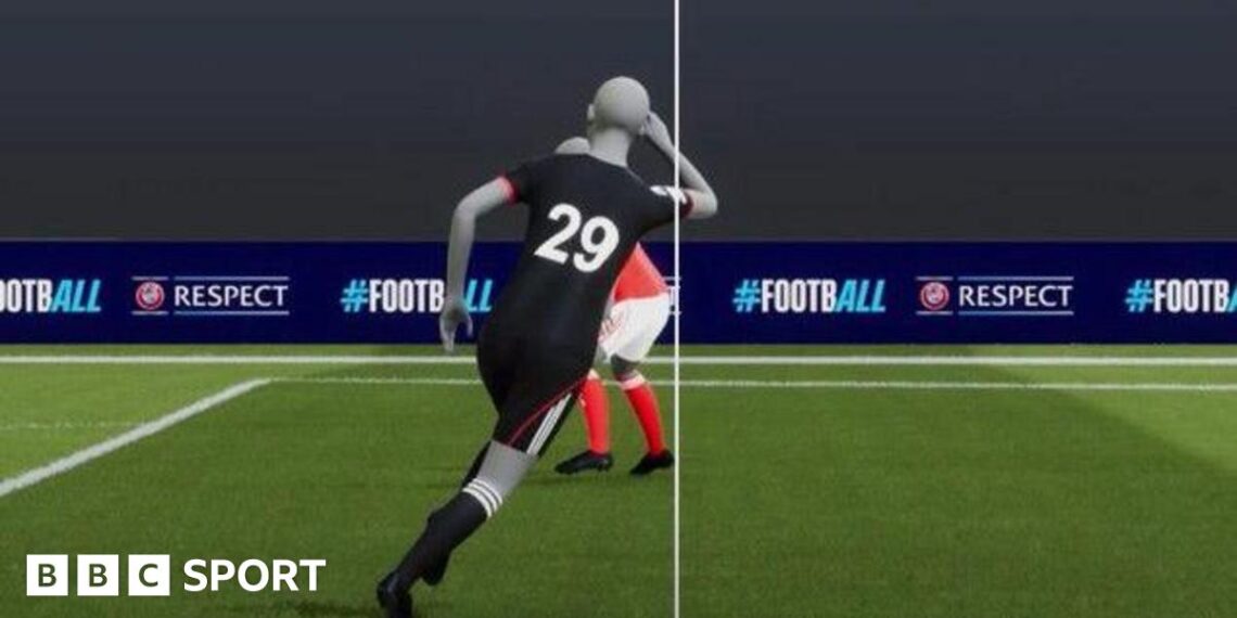 VAR offside decision showing Jule Brand to be played onside by Lotte Wubben Moy