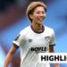 Riko Ueki celebrates goal, smiling and wearing a white West Ham shirt