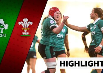 Aoife Wafer and Robyn O'Connor hi-five in match against Wales