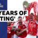 Arsenal celebrate winning the 2025-26 Premier League by lifting their trophy