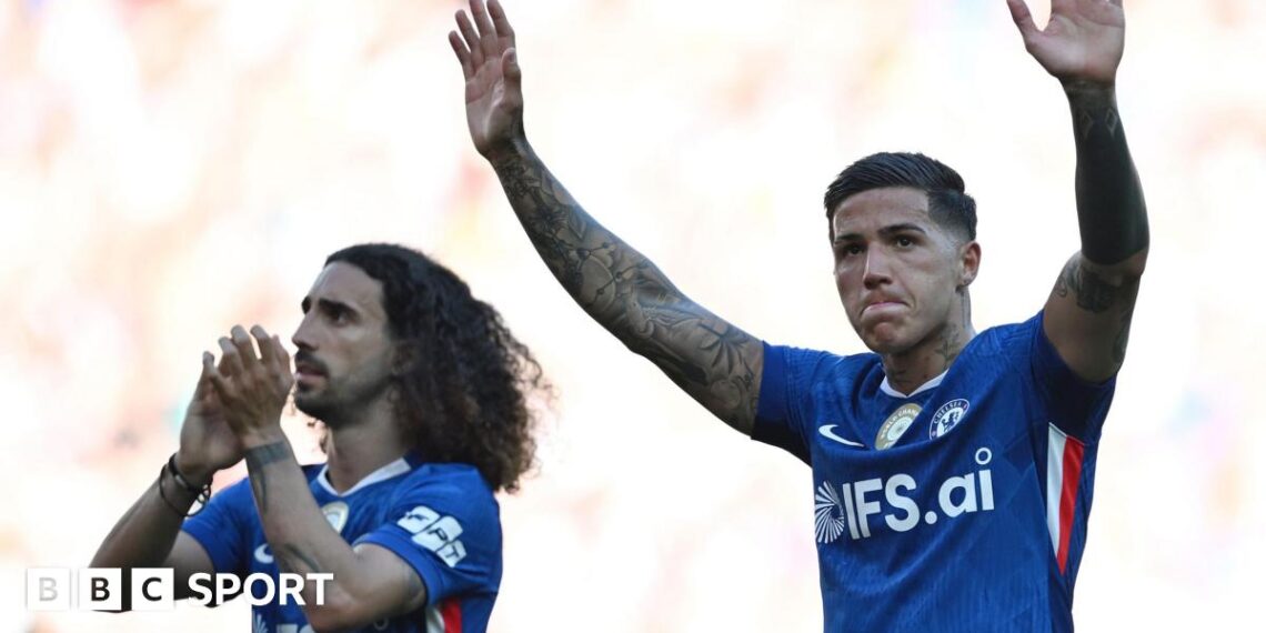 Marc Cucurella & Enzo Fernandez at the final whistle on Sunday