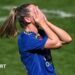Leicester's Heather Payne reacts at full-time