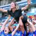 Sonia Bompastor and the Chelsea players
