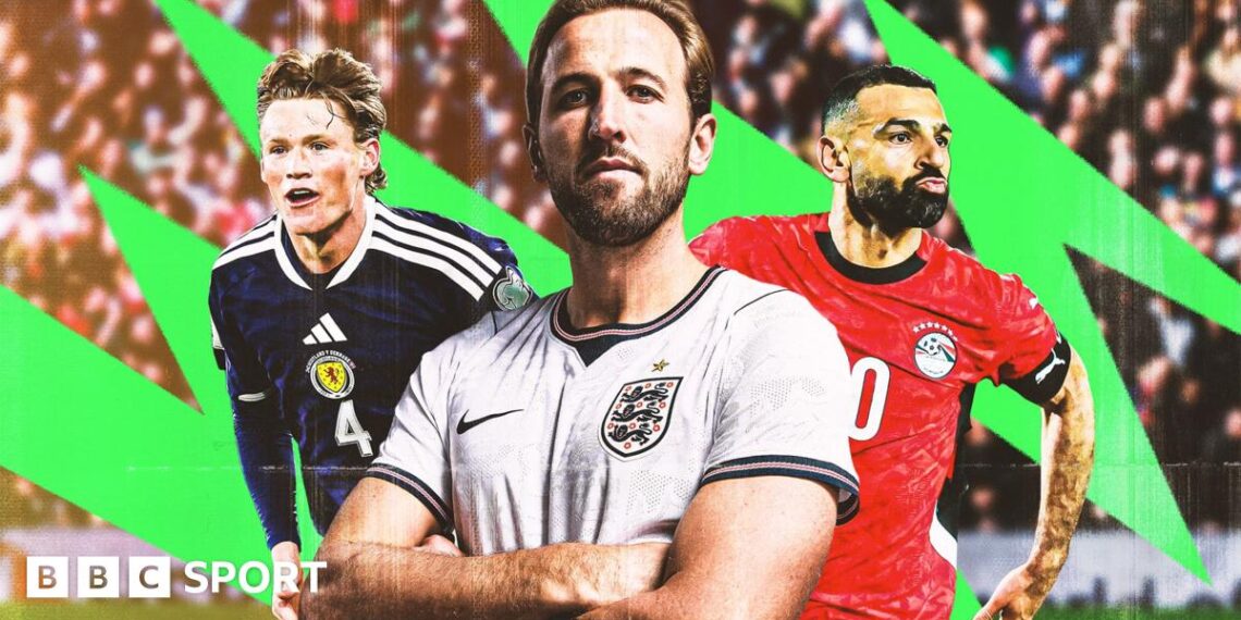 Harry Kane, Scott McTominay and Mohamed Salah