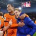 Matthijs de Ligt of Holland, Virgil van Dijk of Holland, Frenkie de Jong of Holland celebrate qualifying for the 2026 FIFA World Cup