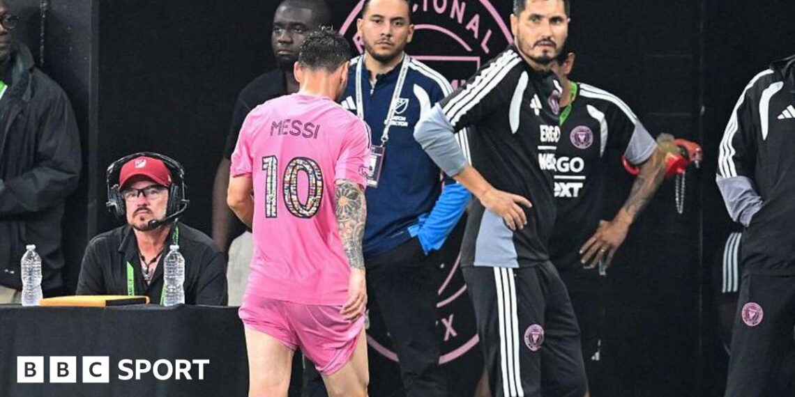 Lionel Messi leaves the field for Inter Miami on Sunday