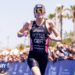 Beth Potter crosses the finish line in Alghero