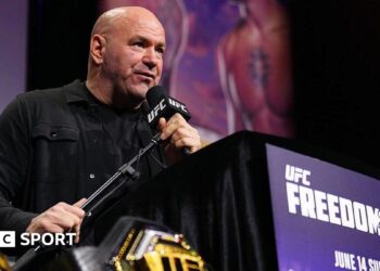 Dana White at a press conference