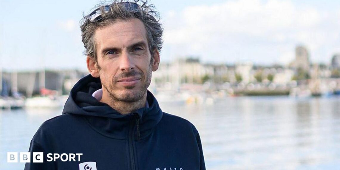 Charlie Dalin poses during a photo session in Concarneau, western France, in September 2025