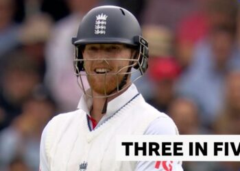 Ben Stokes reacts to being bowled