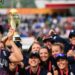 England celebrate their 2017 World Cup win with a team selfie