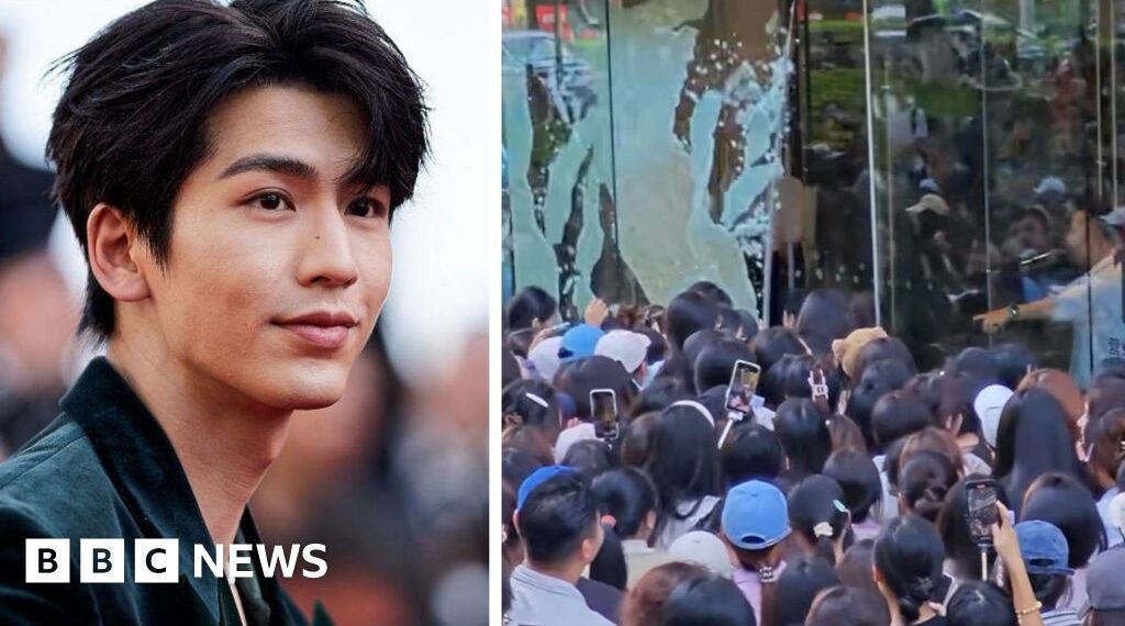 Fans break glass door trying to see TV star