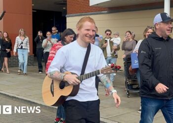Hundreds enjoy impromptu Ed Sheeran waterfront gig