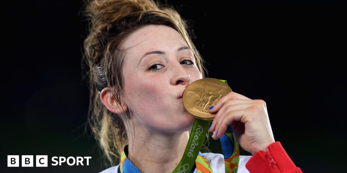 Jade Jones kisses Olympic taekwondo gold medal