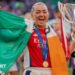 Katie McCabe with the Champions League trophy in 2025