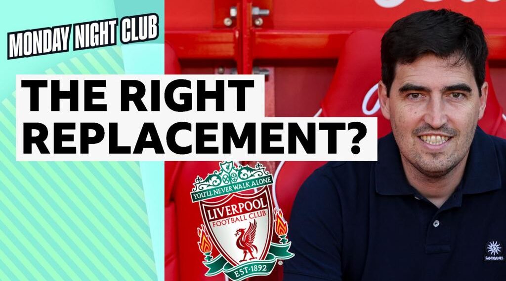 Andoni Iraola and the Liverpool crest