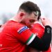 Joe Baldwin and Lloyd Roby of North Wales Crusaders embrace