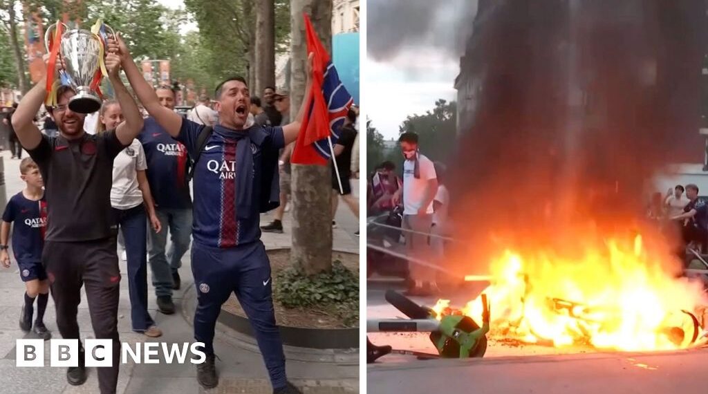 Paris in a mix of celebration and confrontation