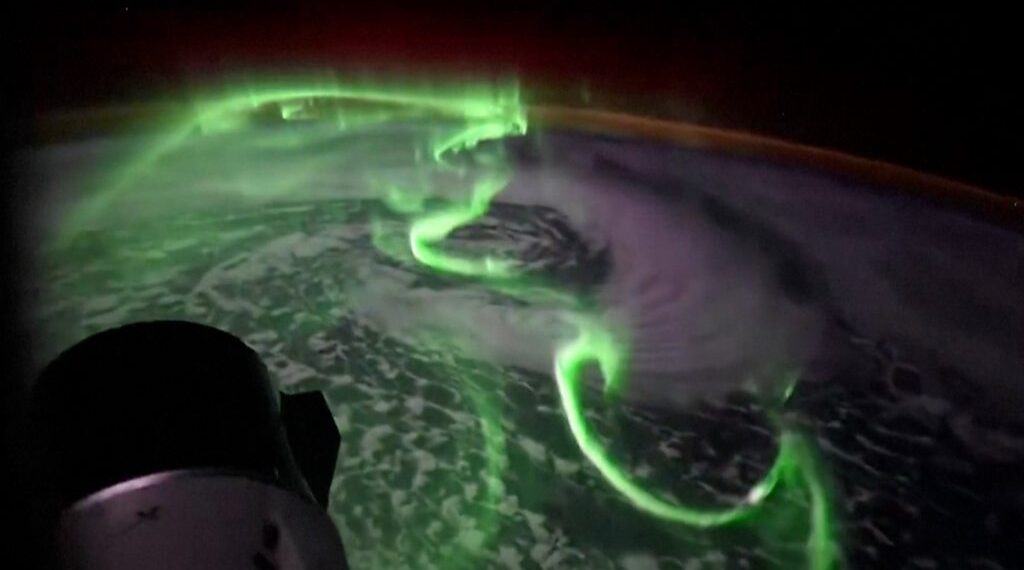 Southern Lights timelapse filmed from space