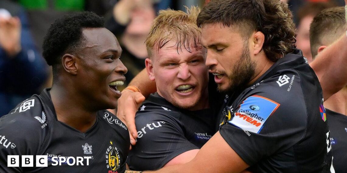 Henry Slade scores Exeter's second try