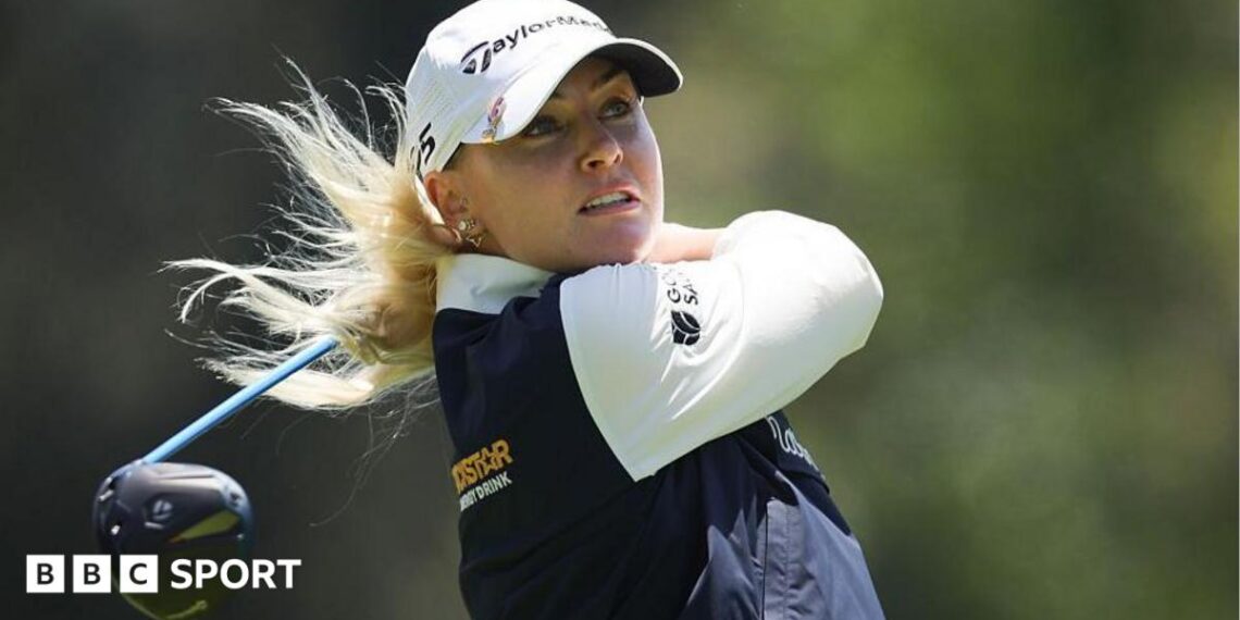 Charley Hull of England plays her shot
