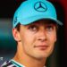 George Russell pictured wearing a Mercedes cap at the Monaco Grand Prix