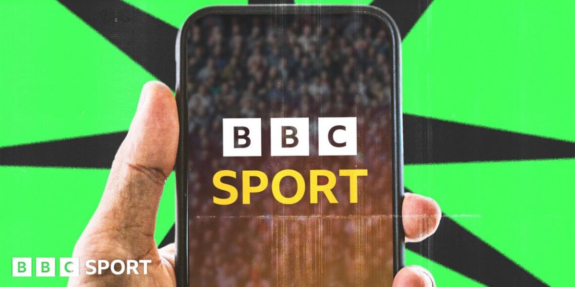 A graphic of a phone which says BBC Sport