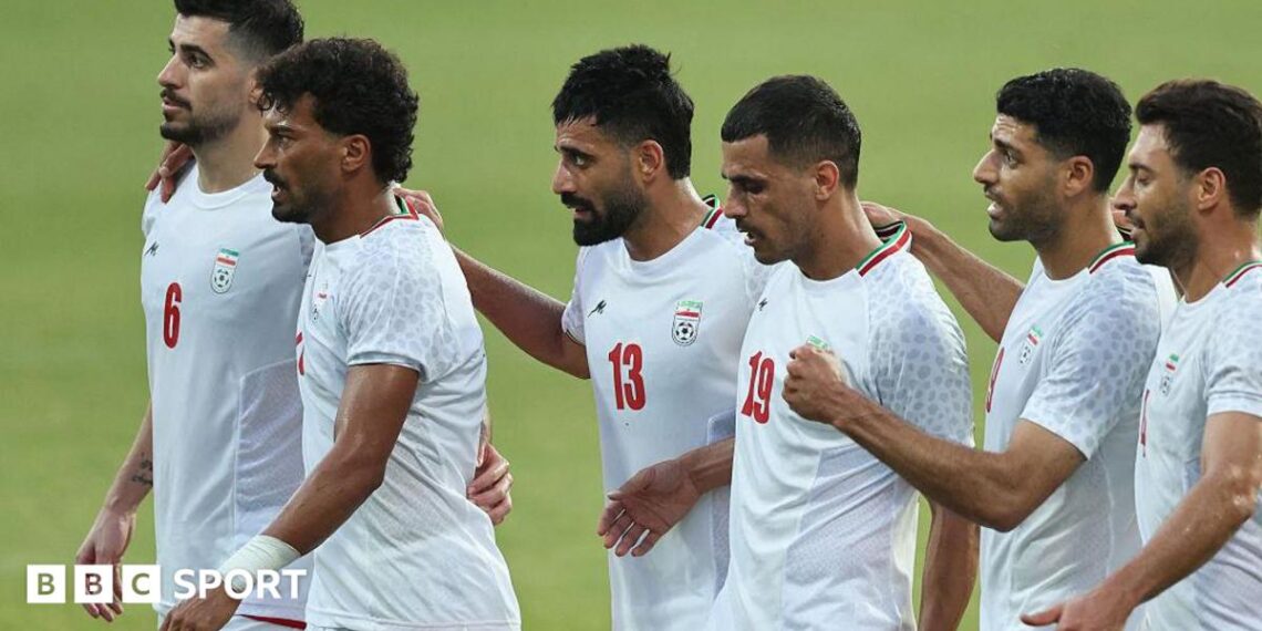 Players of Iran National Football Team celebrate after their teammate Mehdi Taremi (9) scored a goal during a friendly football match against Gambia at Titanic Mardan Palace Sports Complex in Antalya, Turkiye on May 29, 2026.